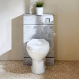 Hudson Reed Meuble WC avec cuvette Select - Gris béton - 50 cm - Bouton de chasse d'eau chromé - Cluo