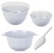 Ensemble de bols avec couvercle - 4 pièces - bol de 1,5 litre - bol de 3 litres - passoire de 3,5 litres - spatule incluse - gris