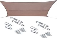 Hespéride Polyester schaduwdoek/zonnescherm Curacao rechthoekig taupe 3 x 4 meter