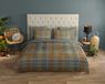 Housse de couette carreaux - 1 personne 140x200/220 cm - Marron - 100% Coton renforcé