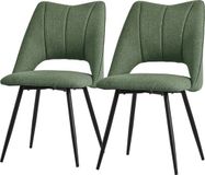 ML-design Eetkamerstoel set van 2 groen gestoffeerd