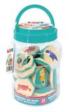 Ludi - Badgeheugen - 2-in-1 - Montageset voor paren van dieren en puzzels - Vanaf 18 maanden - 24 stuks van waterdicht schuim - Inclusief opbergpot - Zeethema