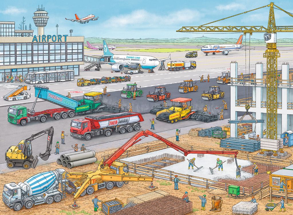 Ravensburger Construction at the Airport - Puzzel - 10624 - 8-10 jaar
