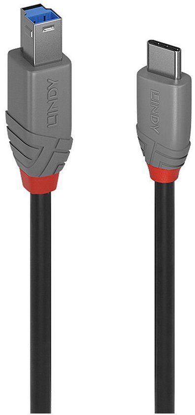 LINDY 36667 USB-kabel USB 3.2 Gen1 USB-C stekker, USB-B stekker 2.00 m Zwart
