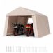 VEVOR Abri de Jardin, 305x458 cm, Tente de Rangement, avec Double Porte à Fermeture Éclair Enroulable, Abri de Stockage Portable Robuste, Garage Extérieur pour Motos, Vélos, Outils de Jardin, Beige