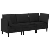 vidaXL Ensemble de meubles pour le salon 3 pc Noir Tissu