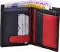 Portemonnee van nappaleer, combinatie van zwart en rood