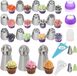 Holland Connections Piping Spuitmondjes Set 31 pièces avec Poche à Douille et Bouts - Accessoires de Décoration de Gâteau pour Gâteau DIY