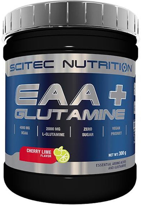 SCI+TEC EAA+Glutamine Poeder 300g, Cherry Lime