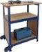 Relaxdays Werkbank - hoogte verstelbaar - met gereedschapswand - op wielen - blauw