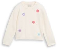 Tom Tailor Gebreide trui met bloemenborduursel Gardenia White