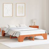 vidaXL Bedframe Wasbruin 160 x 200 cm Massief Grenenhout