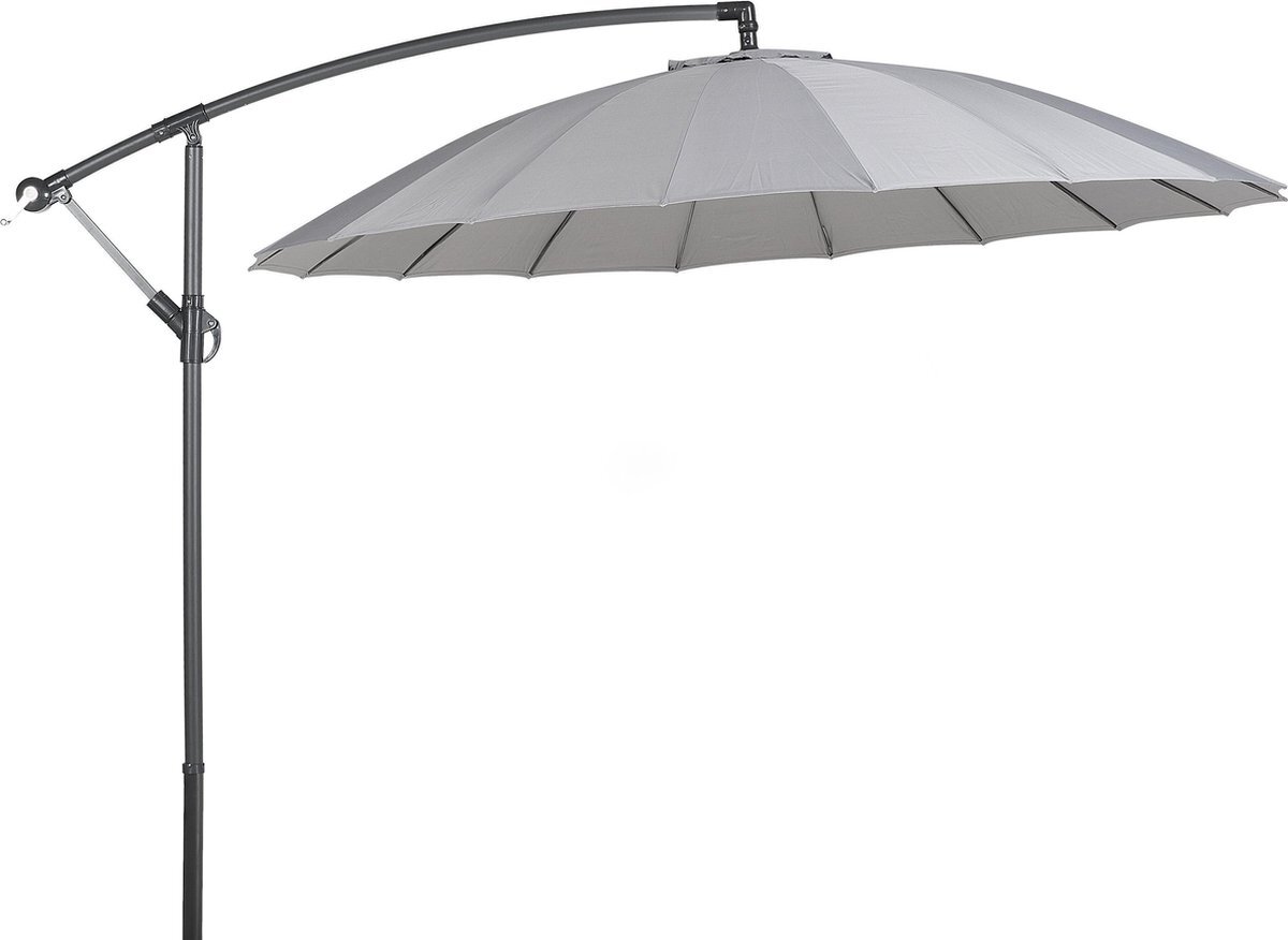 Beliani CALABRIA - Zweefparasol - grijs - polyester