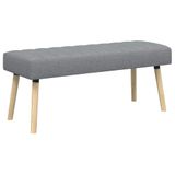 vidaXL Kanaalgeplooide Bank Lichtgrijs 110 x 40 x 46 cm Stof