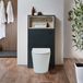 Hudson Reed WC-Ombouw 60cm met LED-Verlichting Noir Gris - Elements Blanc (Chalk) Toilet - Inbouw Reservoir met Noir Spoelknop | Hoxton