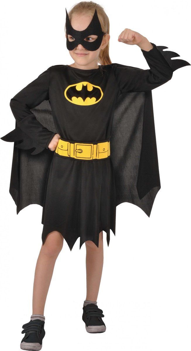 LYO - Batgirl meisjes vermomming - Zwart - Polyester - 128/140 (8-10 jaar)