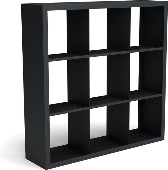 Geroba Beltza Zwarte Houtopslag Onderverdeling 9 Vakken 1500x385x1500 mm