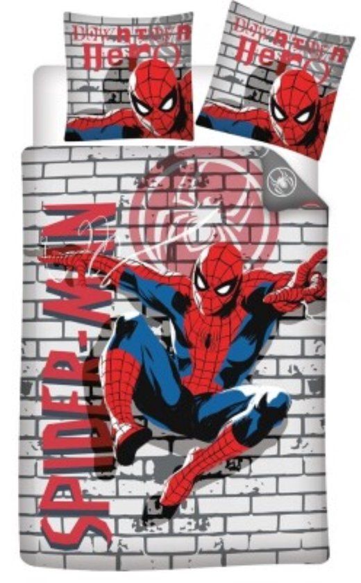 4KidsOnly Spiderman Dekbedovertrek polykatoen 140 x 200 cm