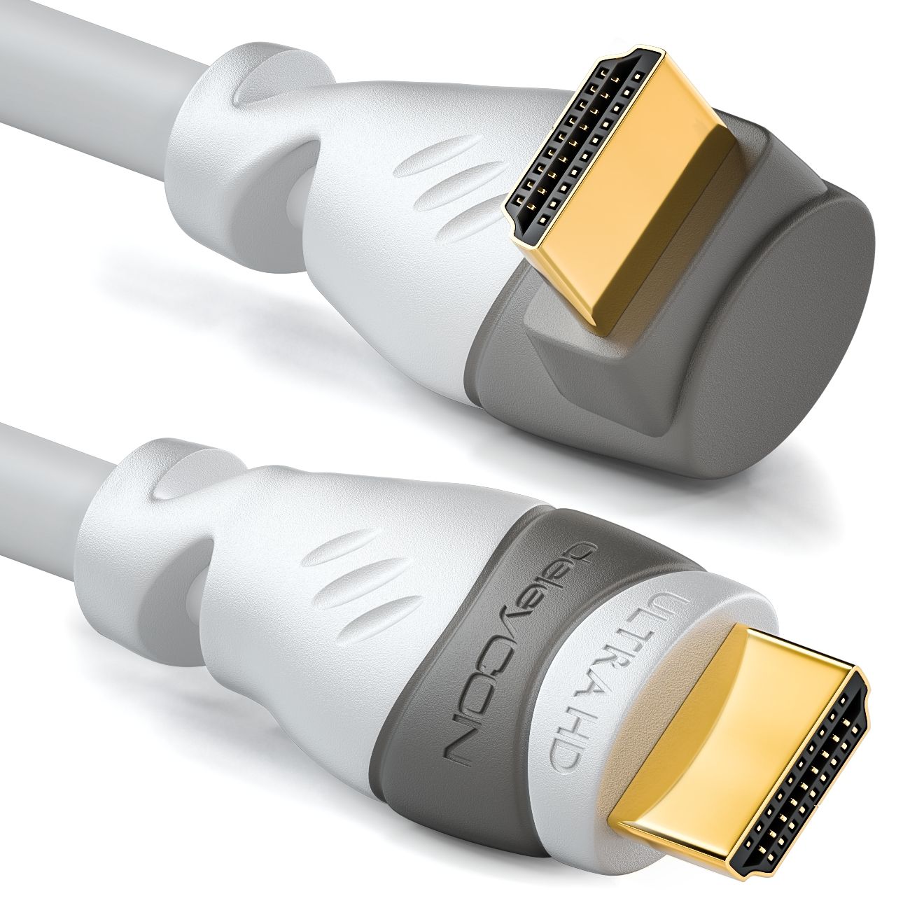 deleyCON HDMI Kabel - 5m - Wit - 4K - 3D - HDMI 2.0