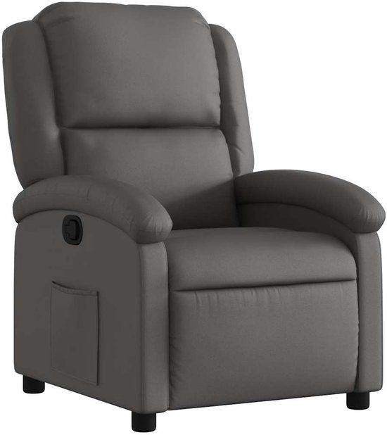 VidaXL Fauteuil Echt Leer Grijs