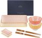 Merkloos Sushi Set Porselein Style Japonaise - 8 Pièces - Rouge et Orange