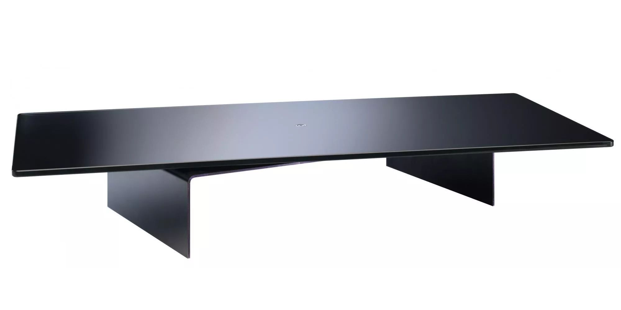 Meliconi Rotobridge Elite L TV Stand - Black Glass Top, Metal Frame, 70kg Capacity, 360° Swivel