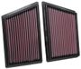 K&N vervangingsfilter compatibel met Porsche 911 3.0 2019- (set van 2 stuks) (33-3153)