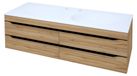 Kolpa MALAYA meuble vasque avec double vasque, modèle OUM 140, finition : chêne naturel