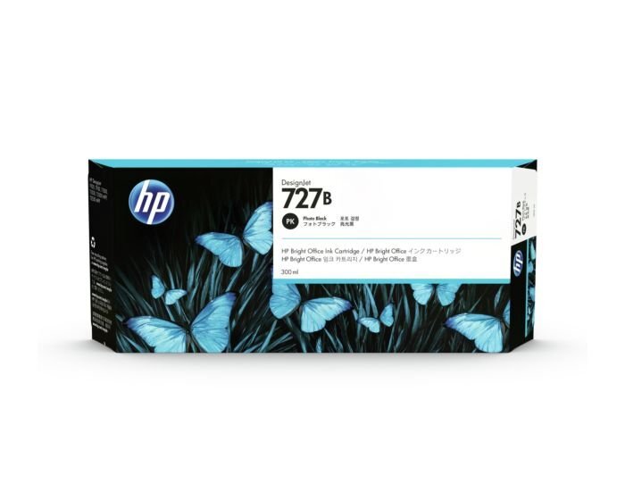 HP 727B 300 ml inktcartridges voor DesignJet, fotozwart single pack / foto zwart
