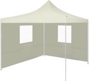 vidaXL Vouwtent met 2 wanden 291x291x315 cm crème