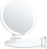 Merkloos / Sans marque Shenzhen Haorui Industrial Technology Co., Ltd. Dimbare make-upspiegel met verlichting - opvouwbaar voor reizen - met vergroting