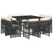 vidaXL 9-delige Tuinset met Kussens, Poly Rattan, Gemengd Beige