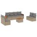 vidaXL Loungeset met kussens, polyrotan, beige
