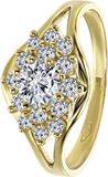 Lucardi Dames Ring met zirkonia - Ring - Cadeau - 14 Karaat Goud - Geelgoud