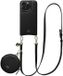 AVY Leren Hoesje geschikt voor Apple iPhone 14 Pro | Met Koord en Mini Telefoontasje | Compatibel met MagSafe | Leather Case met 130CM Koord & Pouch | Long Leather | Zwart