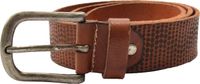 Merkloos / Sans marque Riem echtleder Stijlvolle Camel Kleurige Riem met Laserprint - 4 cm Breed- Lengte 85 cm