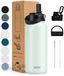 VANN® Bouteille d'eau en acier inoxydable à 3 parois 1 Litre avec paille – Greygreen