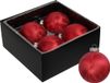 Othmar Decorations Luxe kleine kerstballen - 4x st - 8 cm - rood - glas - ice finish
