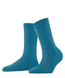 FALKE Declivity eenkleurig wol sokken dames blauw - maat 35-38