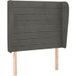 Tête de lit en velours gris foncé 103x23x118/128 cm