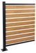 Aluminium afvalcontaineromheining HWC-K57, uitbreidingselement voor afvalcontainerverkleining, houtlook, uitbreidbaar, 130x100x6 cm, lichtbruin