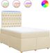 vidaXL Boxspringbed met matras, stof, crèmekleurig, 120x190 cm