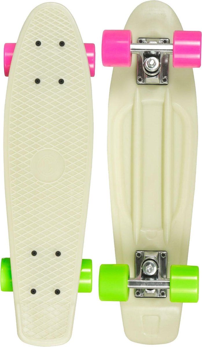 Choke Skateboard - Kinderen en volwassenen - crème/roze/groen