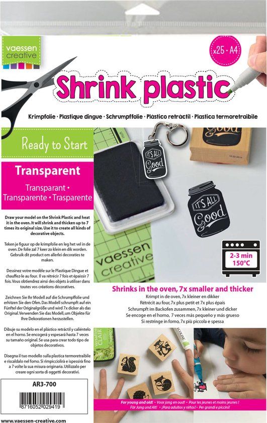 Vaessen Creative Krimpfolie A4 Transparant - 25 stuks