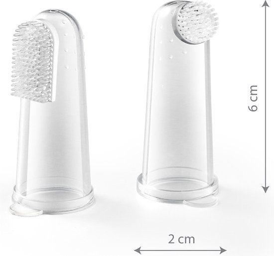 Babyono - Set van 2 Vinger Tandenborstels - Transparant