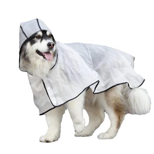 HXKJ Mode transparante hond regenjas voor middelgrote grote hond golden retriever grote hond regenjas waterdichte poncho huisdier kleding