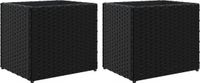 vidaXL Plantenbakken 2 st 36x30x32 cm poly rattan zwart
