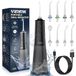 Vimmk Draagbare monddouche, professioneel, draadloos, 8 sproeiers, 5 modi, IPX7, waterdicht, 300 ml, USB-C, oplaadbaar, voor tandreiniging, voor thuis en op reis (zwart)