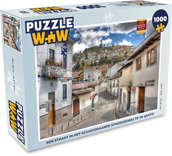 MuchoWow Puzzel Een straat in het Ecuadoraanse stadsgedeelte in Quito - Legpuzzel - Puzzel 1000 stukjes volwassenen