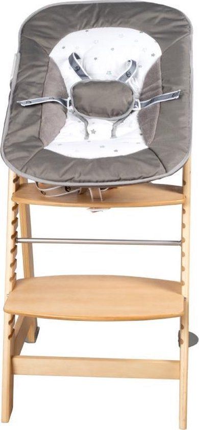 Roba Born Up Little Stars Kinderstoel - 2-in-1 - Grijs/Hout - Verstelbaar